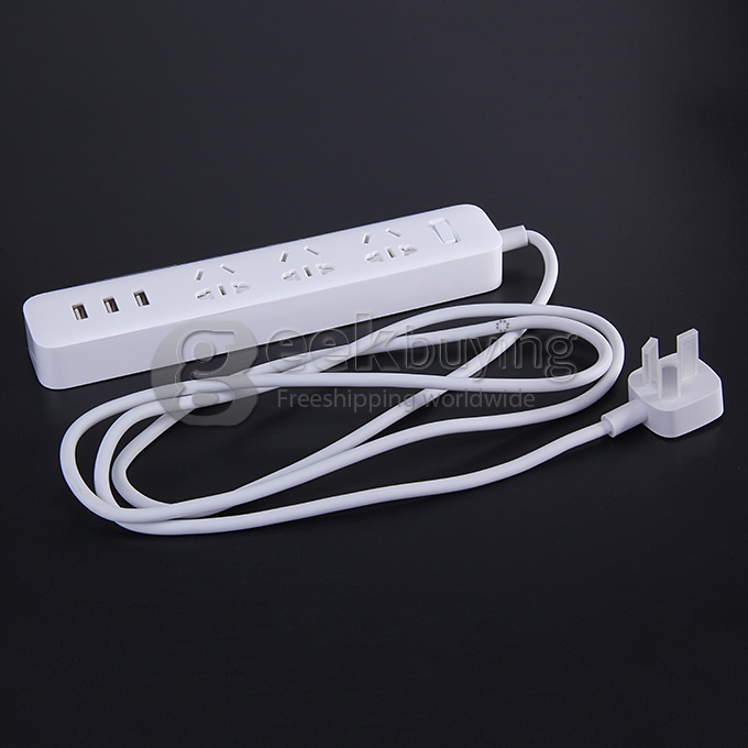 Xiaomi Mi Power Strip Patch Board with 3 USB Port 2A Fast Charge Mini Socket Adapter - White