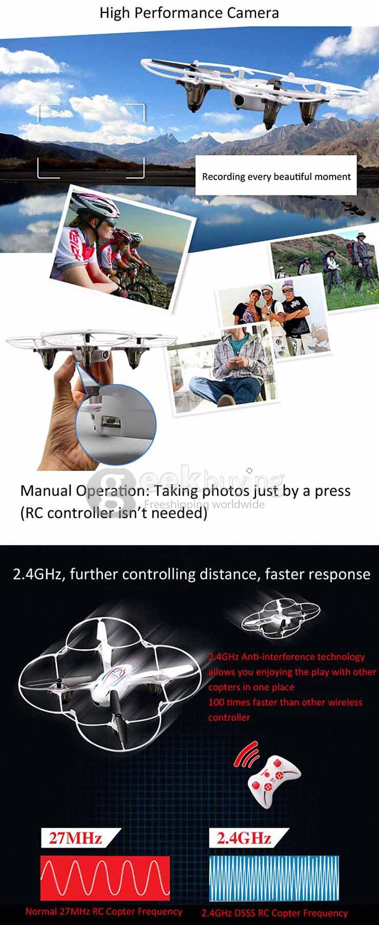 Syma X11C 2.4G 4CH 6 Axis RC Quadcopter with 2.0MP Camera 360 Degree Stunt Function - Red