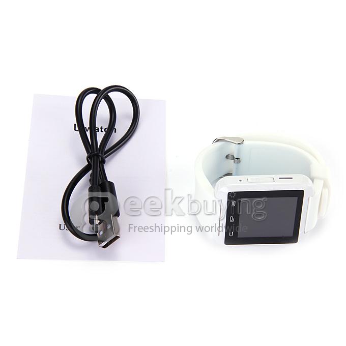 Smart U8 MTK Wrist Watch BT3.0 U 2.4GHz Watch 230mAh For iPhone/Samsung S4/Note 2/3 Android Smartphones - White