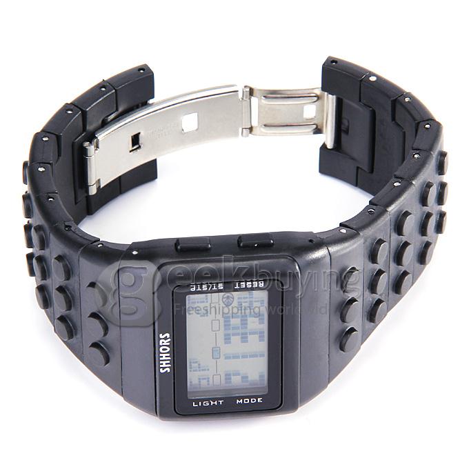 Rainbow Children Wrist Watch with Digital LED Display - Black