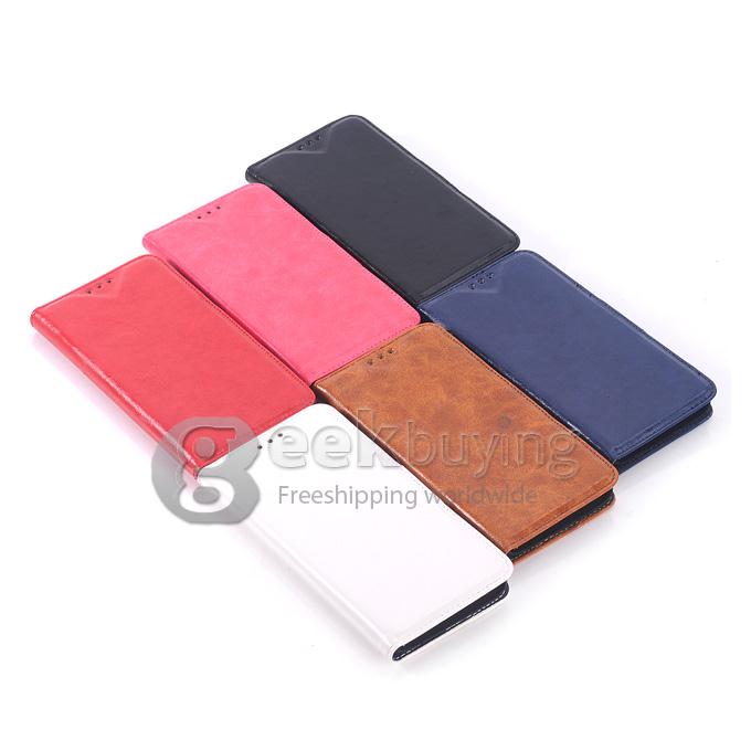 Protective Hard Cover Flip Stand Leather Case for SAMSUNG S6 Edge - Red