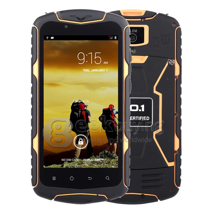 NO.1 X-Men X1 5.0' IP68 Rugged Phone Waterproof Android 4.4 1GB 8GB MTK6582 Quad Core 1.3GHz Smartphone HD IPS - Orange
