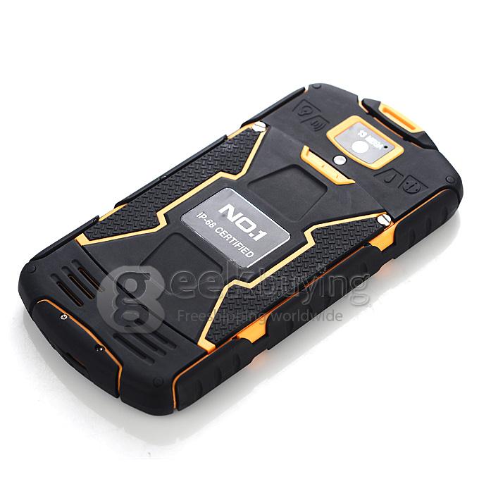 NO.1 X-Men X1 5.0' IP68 Rugged Phone Waterproof Android 4.4 1GB 8GB MTK6582 Quad Core 1.3GHz Smartphone HD IPS - Orange