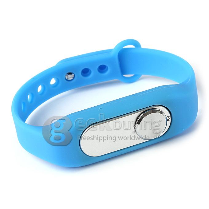 WR-06 Wearable Wristband Bracelet 4GB 70H Digital Voice Recorder Wrist Band WAV Recording Format - Blue