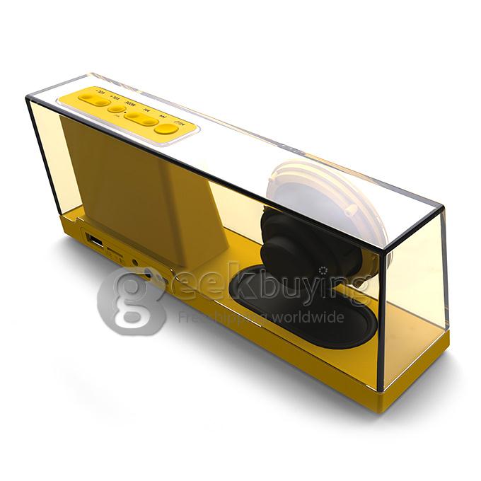 Nizhi Sardine SDY033 Mini Wireless Bluetooth 2.0 Speaker With Mic Support TF Card FM Radio - Yellow