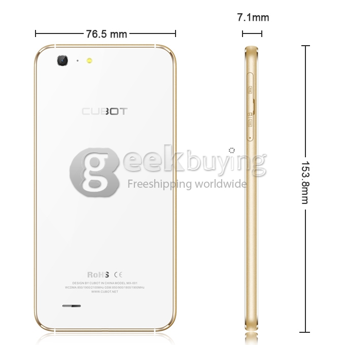 CUBOT X10 5.5inch MTK6592M 1.4GHz Octa Core Android 4.4 2GB 16GB IP65 Waterproof Smartphone IPS OGS HD 13MP 8MP - White