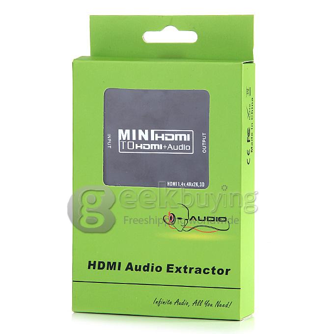 HDMI 1.4 to HDMI + Audio Repeater W/ 4k, DTS / AC3 DTS-HD - Black