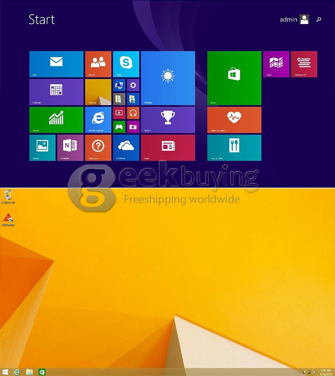 Bundle PIPO X7s X7 Dual Boot Intel Mini PC Windows 8.1 & Android 4.4 + Tronsmart TSM01 English Version Air Mouse - Golden