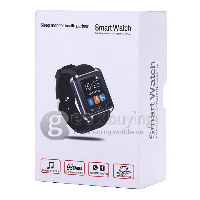 Smart U8 MTK Wrist Watch BT3.0 U 2.4GHz Watch 230mAh For iPhone/Samsung S4/Note 2/3 Android Smartphones - Black