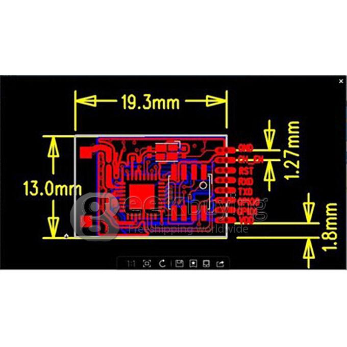 Arduino ESP-11 ESP8266 Uart Serial to Wifi Wireless Module with Built-in Antenna Compatible With Raspberry Pi