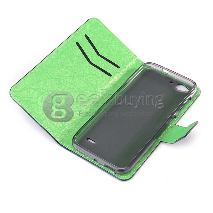Protective PU Leather Case Hard Case Cover with for ZTE Blade S6 - Blue