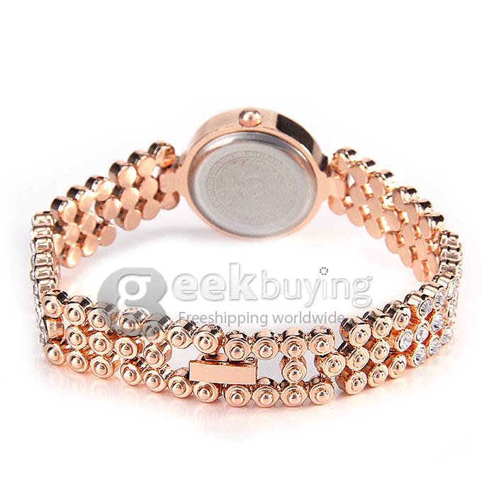 JW 3027 Fashion Flash Brick Diamond Style Bracelet Watches - Golden