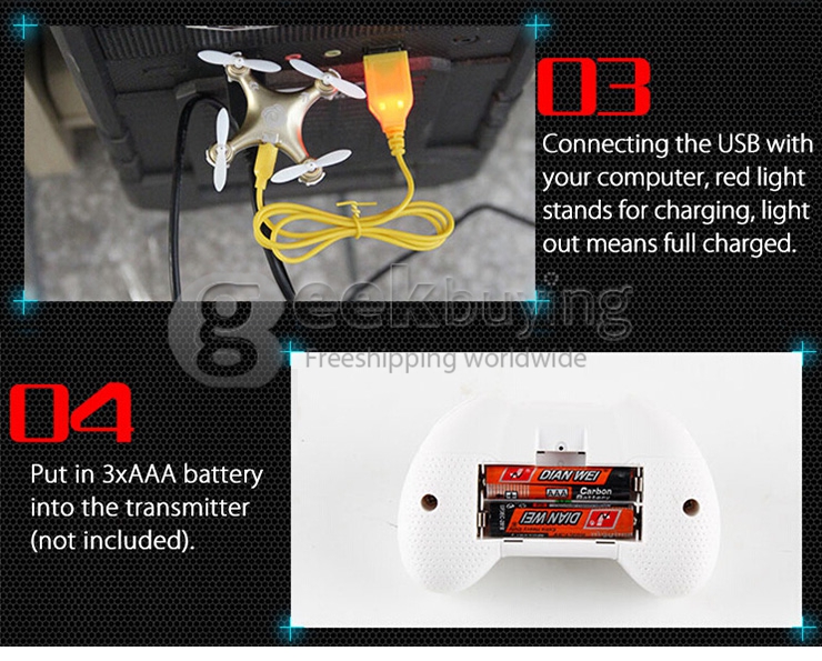 Cheerson CX-10A Nano Quadcopter with Headless Mode CX10A Quadcopter RTF - Silver