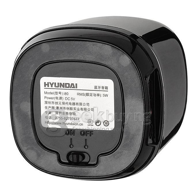 Hyundai i80 Portable USB Rechargeable Stereo Speaker Bluetooth V3.0+EDR W/TF Slot For Iphone 5- Black+Silver