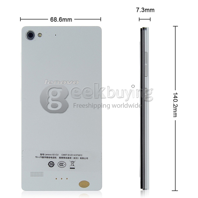 Lenovo Vibe X2 4G FDD-LTE Android 4.4 OS 2GB+32GB 5.0 inch Smartphone MTK6595 Octa Core 2.0GHZ 1920*1080P FHD 13MP GPS- White