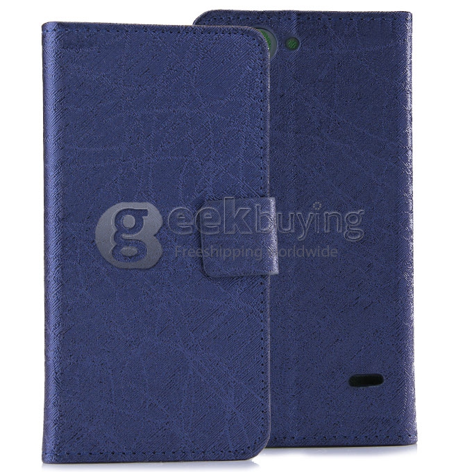 Protective PU Leather Case Hard Case Cover with for ZTE Blade S6 - Blue