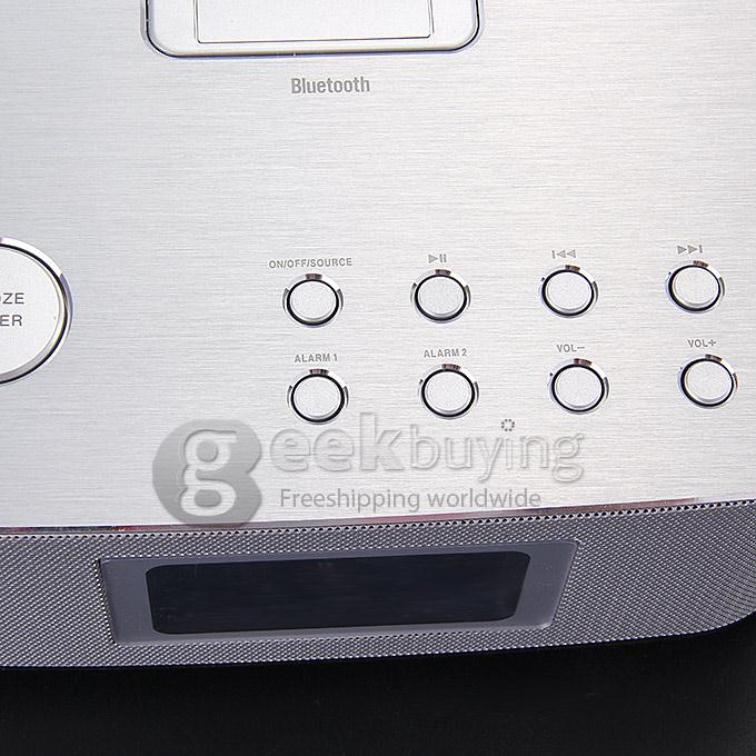 RSR DS406 Ultra-Portable Wireless Bluetooth Speaker FM Radio Alarm Clock Docking iPhone/iPad Alarm Clock Speaker