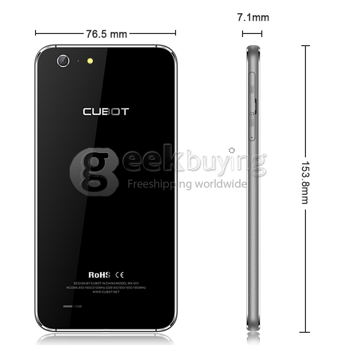 CUBOT X10 5.5inch MTK6592M 1.4GHz Octa Core Android 4.4 2GB 16GB IP65 Waterproof Smartphone IPS OGS HD 13MP 8MP - Black