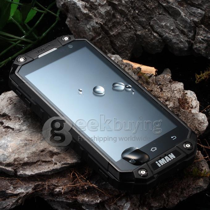 IMAN i6 4.7 Inch Smartphone IP68 Waterproof Walkie Talkie Android 4.4 MTK6592 Octa Core 2GB 32GB NFC - Black