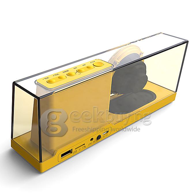 Nizhi Sardine SDY033 Mini Wireless Bluetooth 2.0 Speaker With Mic Support TF Card FM Radio - Yellow