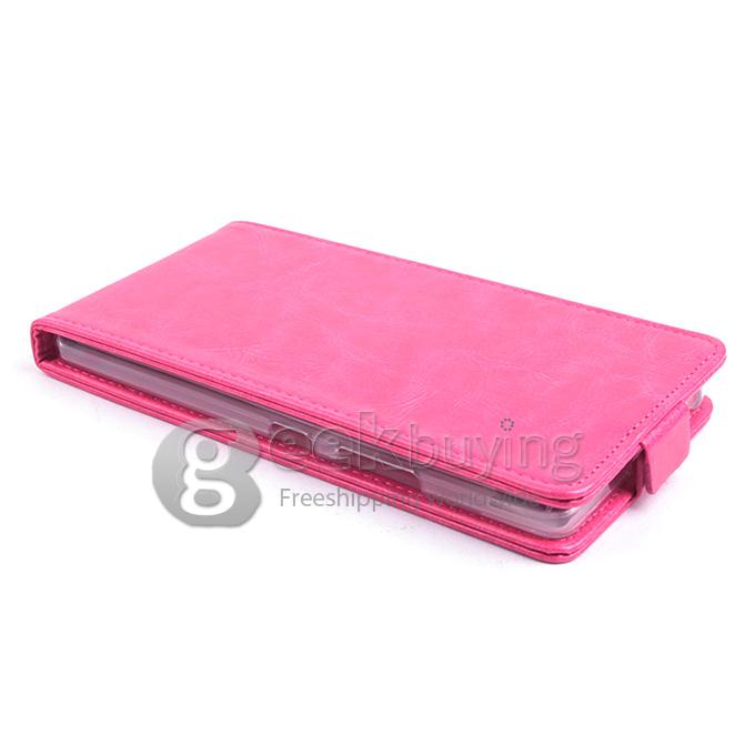 Protective Hard Cover Flip Stand Leather Case for Lenovo Lemo K3 Note-Rose