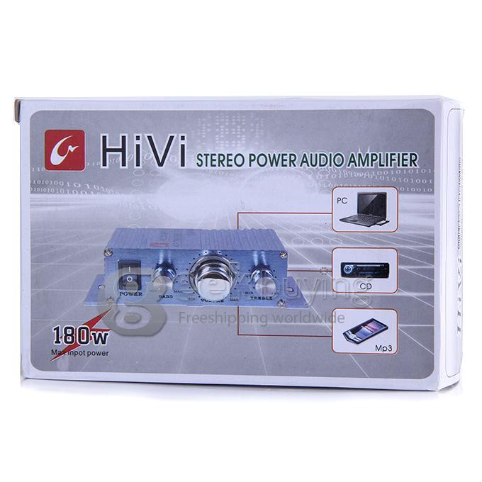 Car Vehicle 150W DC 12V-18V Mini Hifi Stereo Audio Power Amplifier - Blue