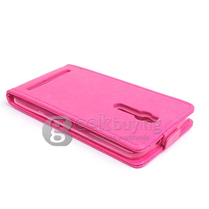 Protective Hard Cover Flip Stand Leather Case for ASUS Zenfone 2 5.5inch - Rose