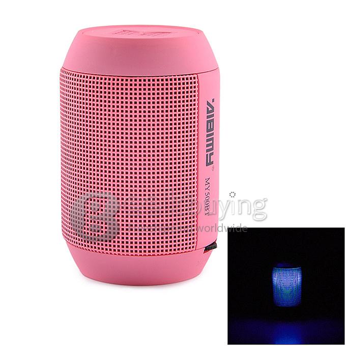 MY-500BT Mini Portable Bluetooth Wireless Speaker Colorful LED Light Subwoofer HIFI Speaker Support USB TF Card - Pink