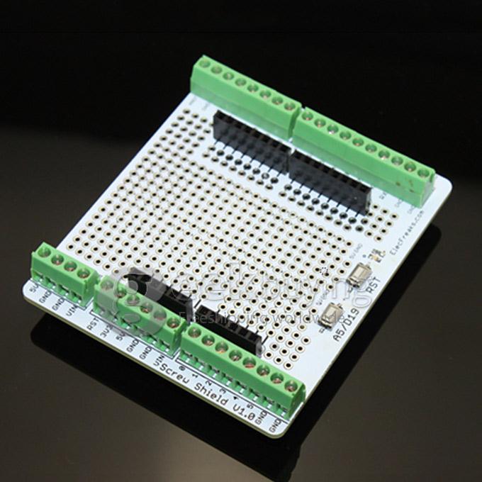 ChuangZhuo Arduino Screw Shield V1.0 Proto Screw Shield Assembled with Mini Breadboard - White