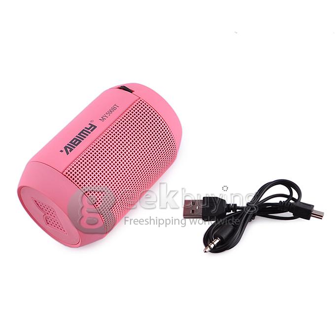 MY-500BT Mini Portable Bluetooth Wireless Speaker Colorful LED Light Subwoofer HIFI Speaker Support USB TF Card - Pink