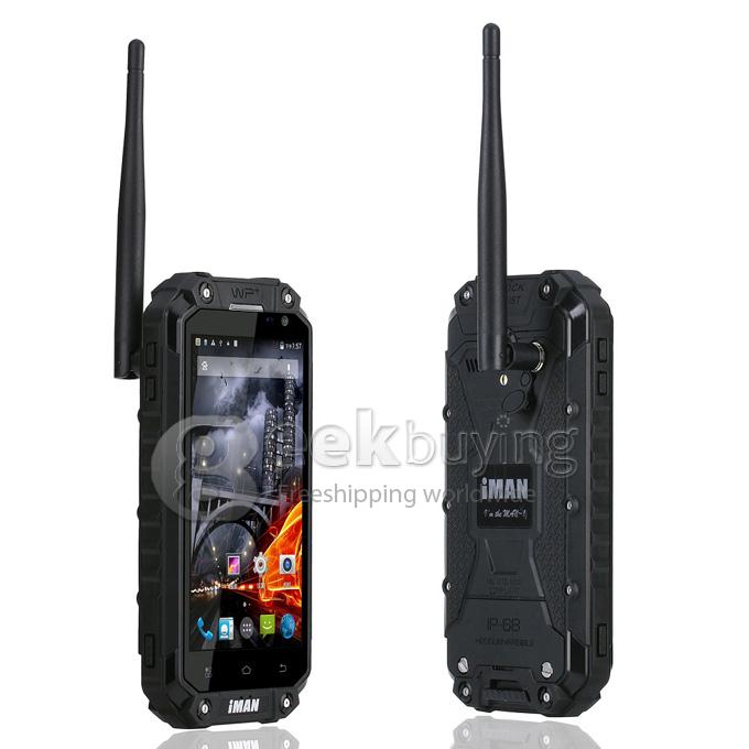 IMAN i6 4.7 Inch Smartphone IP68 Waterproof Walkie Talkie Android 4.4 MTK6592 Octa Core 2GB 32GB NFC - Black