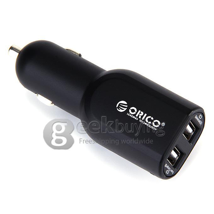 ORICO UCA-2U 2 Port 5V2.4A*1/5V1.5A*1 Mini USB Car Charger for Ipad/Iphone with CE/FCC/3C/ROHS - Black