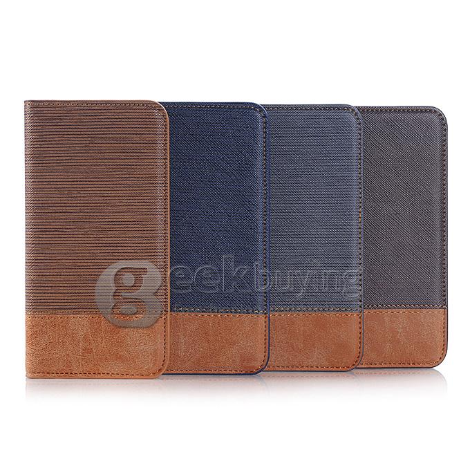 Protective Hard Cover Flip Stand Leather Case for Samsung S6 Edge - Light Blue