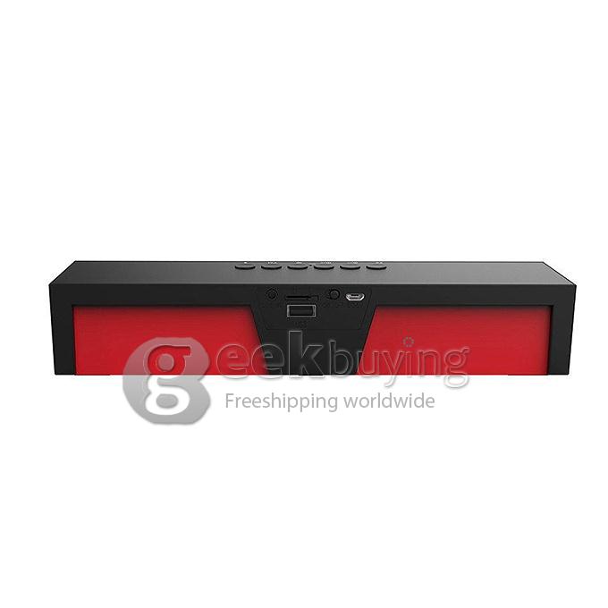 SDY019 Portable Wireless Bluetooth 2.0 Speaker 10W Stereo Audio Sound With Microphone 1200mAh Battery - Black+Red