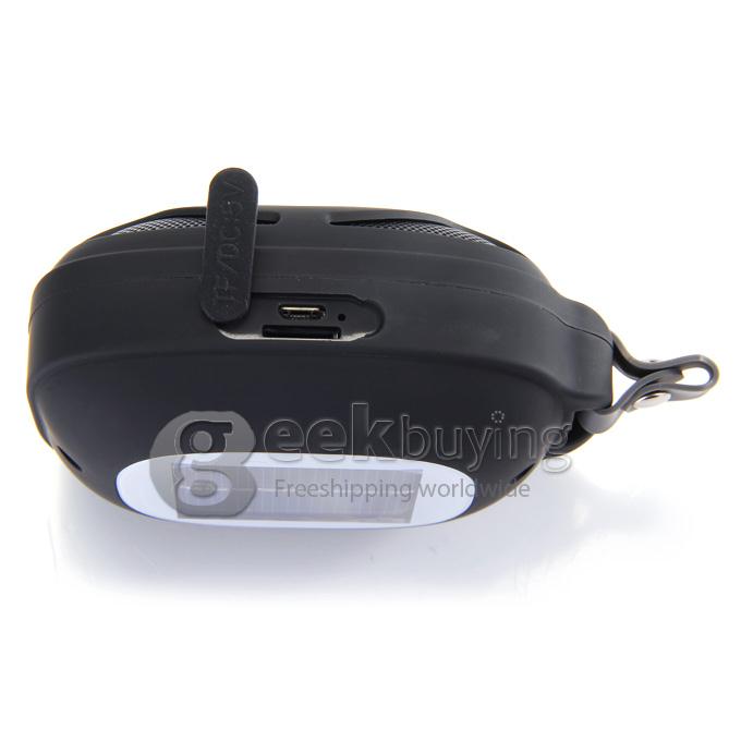 New 2693 Wireless Microphone Portable Phone Solar Bluetooth 2.1+EDR 2.4GHZ Speaker Support TF Card Handsfree - Black
