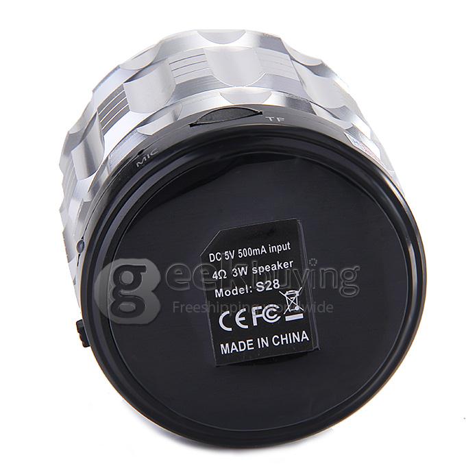 S28 Metal Mini Portable Bluetooth Speaker With Handfree Mic+TF Card Slot Stereo Speakers