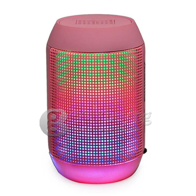 MY-500BT Mini Portable Bluetooth Wireless Speaker Colorful LED Light Subwoofer HIFI Speaker Support USB TF Card - Pink