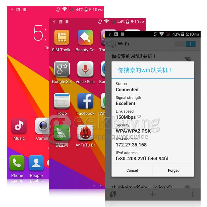 GOWIN A70 5.0 Inch QHD Pixels MTK6572 Dual Core 1.3GHz Smartphone Android 4.4 OS 8.0MP 3G GPS - Black