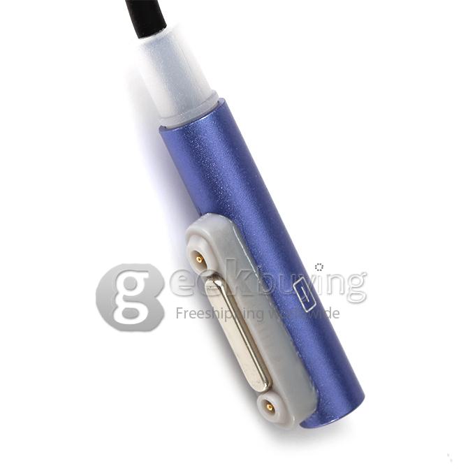 Magnetic Aluminum Metal LED USB Charger Cable For Sony Xperia Z1 Z2 Z3 Compact - Dark Blue