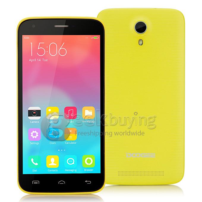 Doogee Valencia 2 Y100 5.0inch Android 4.4 1GB 8GB MTK6592 Octa Core 1.7GHz Smartphone 13.0MP 3G GPS OTG Hotknot- Yellow