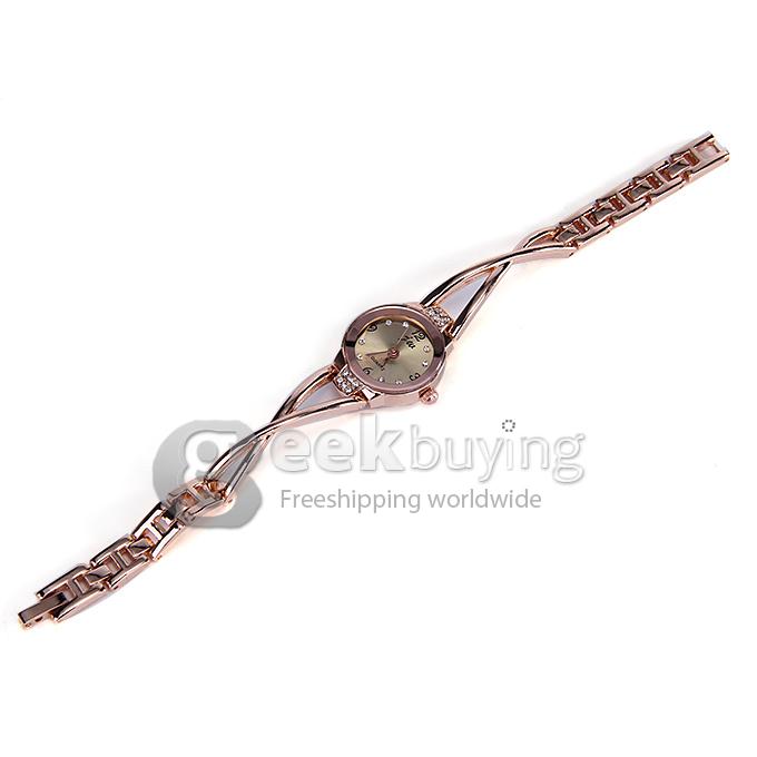 JW 954 Fashion Curve Bracelet Watches - Golden