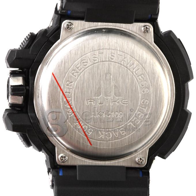 Multi-functional AK14109 Waterproof Sports Watch with Double Movement Analog & Digital Display - Blue + Black