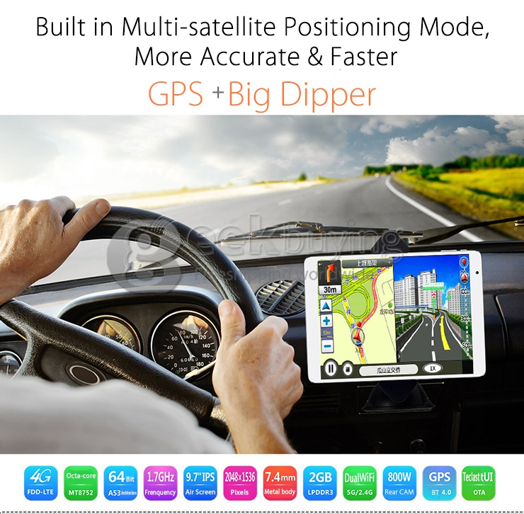 Teclast P98 4G Android 4.4 Phone Call Tablet PC 4G/3G/2G Phablet 2GB/32GB MTK8752 64 Bit Octa Core IPS Retina 9.7 Inch 2048*1536 GPS OTG WiFi - White
