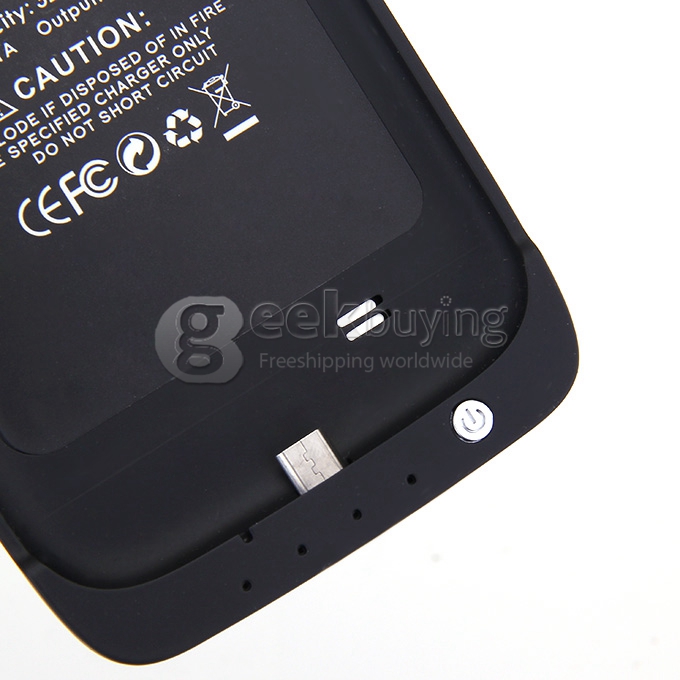 3200mAH External Power Bank Backup Battery Charger with View Flip Stand Case for Samsung Galaxy S4 i9500 - Black