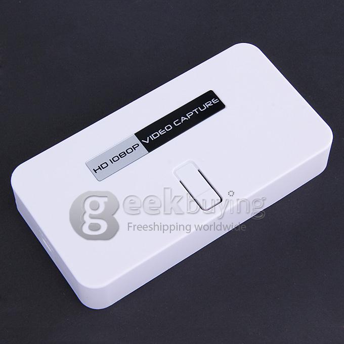 282 1080P HD Video Adopter, HD Game Adopter, HDMI/YPbPr Recorder into USB Disk - White