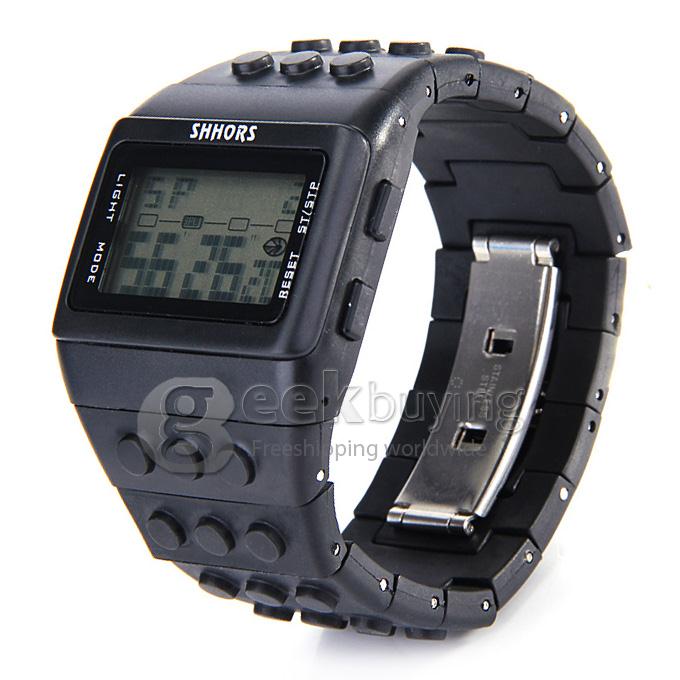 Rainbow Children Wrist Watch with Digital LED Display - Black