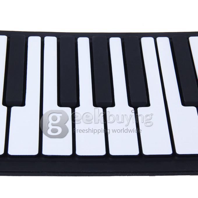 PN88 Electronic 88 Keys Rolling-Up Upright Piano with Flexible Silicon Keyboard Loud Speaker LED Digital Display US Plug