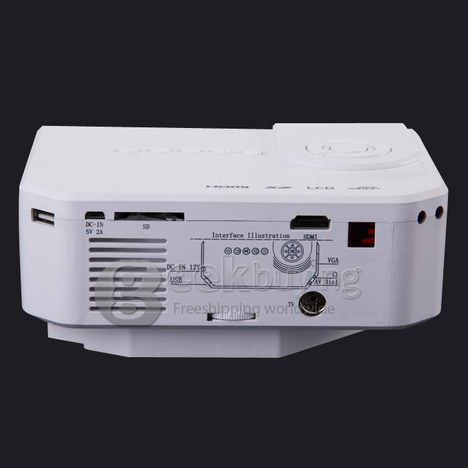 LED-M1 LCD TFT Multilanguage Projector 150Lm 480*320 16.7M With HDMI SD CARD USB VGA - White