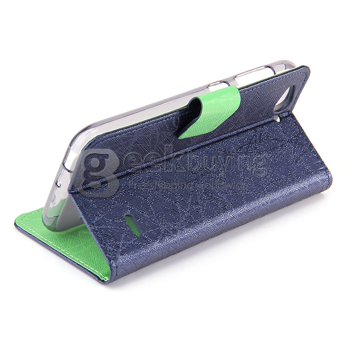 Protective PU Leather Case Hard Case Cover with for ZTE Blade S6 - Blue