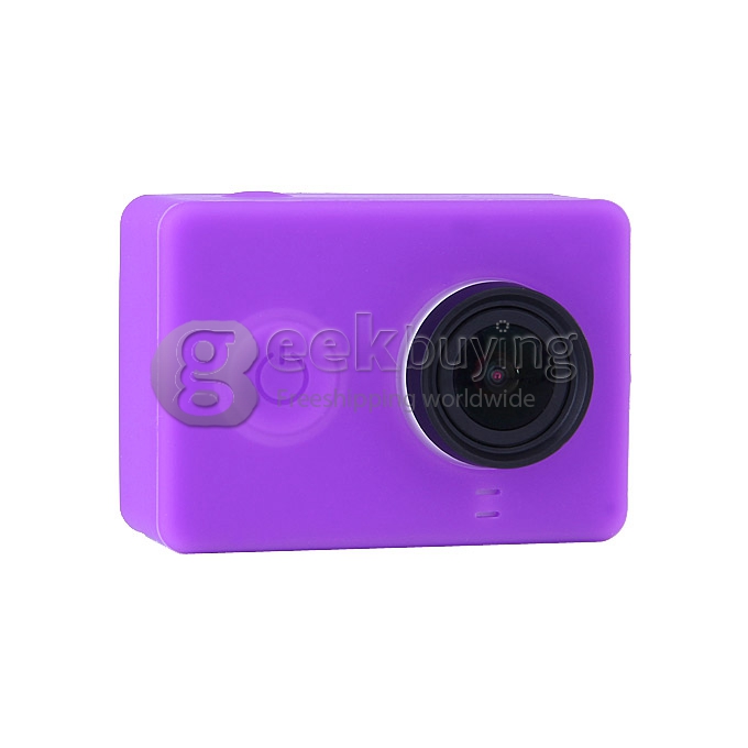 Silicone Protective Dirt-proof Soft Rubber Case Cover Skin for Xiaomi Yi Xiaoyi Action Sport Camera - Purple